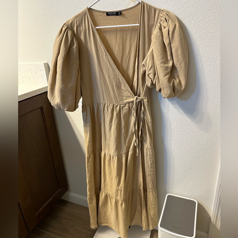 Nasty Gal Wrap Tiered Dress, Sz 8